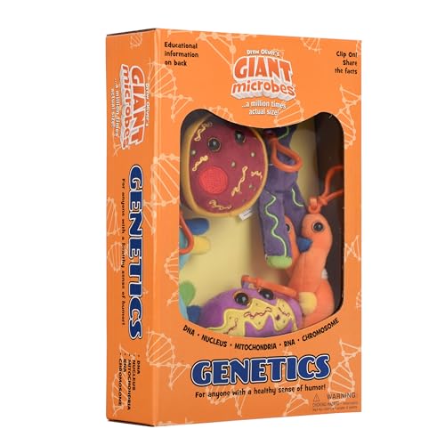 GIANTmicrobes Genetics Themen-Geschenkbox,Erfahren Sie mehr über Genetik mit diesem 5-teiligen Box-Set aus Plüsch-Schlüsselanhängern, Genetiker, Ärzte und Ancestry Fans von GIANTmicrobes