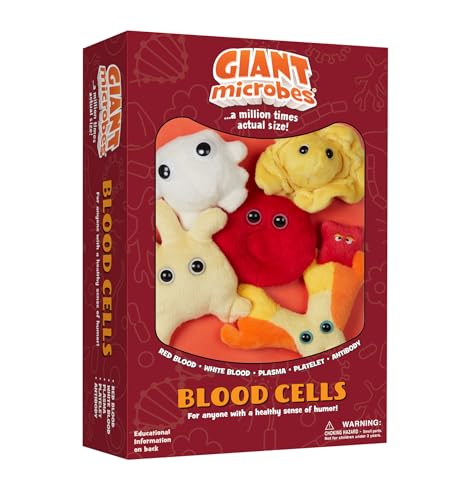 Giantmicrobes Blood Cells Gift Box - Rote Blutzellen, Weiße Blutzellen, Plasma, Thrombozyten und Antikörper - Pädagogisches Spielzeug, Figur von GIANTmicrobes