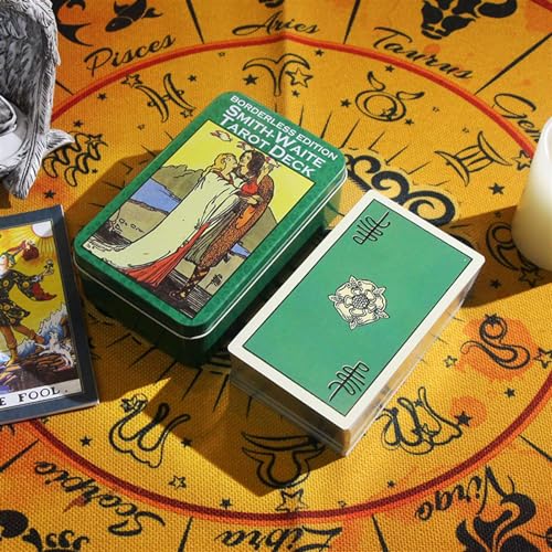 GIBZ Klassisches Tarotkarten Deck Tarot Set Bunter Druck mit Metallbox für Anfänger, 7x12cm von GIBZ