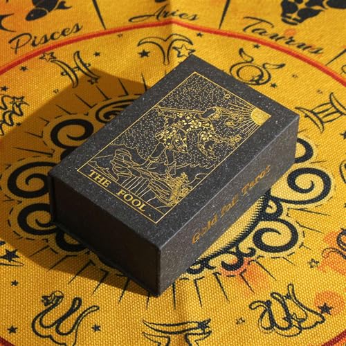 GIBZ Tarotkarten PVC mit Schlüsselwörtern und Box Vintage 78 Teiliges Tarot Cards für Einsteiger von GIBZ