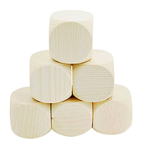 Blankowürfel Holzwürfel Natur mit 60mm Kantenlänge- 6er Set - 5975-6 von GICO