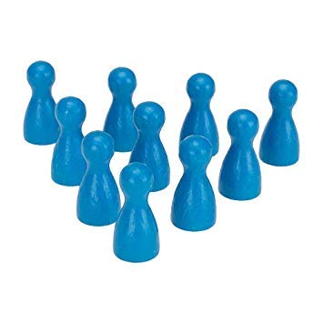 GICO 10er Pack Halmakegel Spielkegel sortenrein aus Holz poliert 24x12 mm (Blau) von GICO