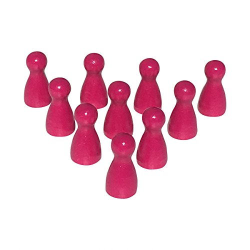 GICO 10er Pack Halmakegel Spielkegel sortenrein aus Holz poliert 24x12 mm (Fuchsia) von GICO