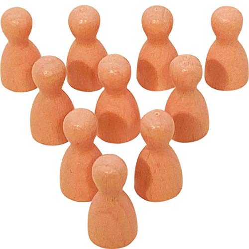 GICO 10er Pack Halmakegel Spielkegel sortenrein aus Holz poliert 24x12 mm (Rosa) von GICO