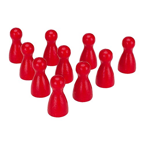 GICO 10er Pack Halmakegel Spielkegel sortenrein aus Holz poliert 24x12 mm (Rot) von GICO