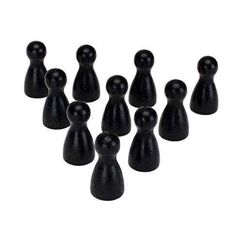 GICO 10er Pack Halmakegel Spielkegel sortenrein aus Holz poliert 24x12 mm (Schwarz) von GICO