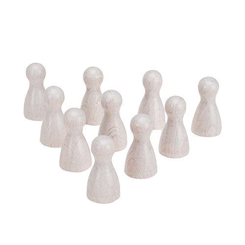 GICO 10er Pack Halmakegel Spielkegel sortenrein aus Holz poliert 24x12 mm (Weiss) von GICO