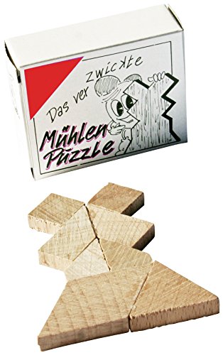 Das verzwickte Mühlenpuzzle - Mini Holz Puzzle Knobelspiel Geduldspiel Klassiker Minipuzzle von GICO