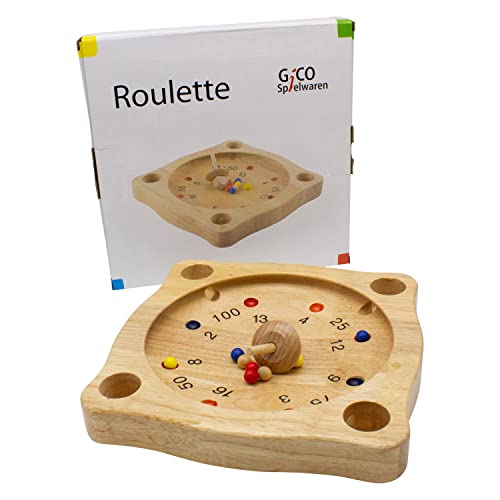 GICO Tiroler Roulette aus Holz mit Kreisel und Holzkugeln, Kreiselspiel, Bauernroulette 22 x 22 cm - 7958 von GICO