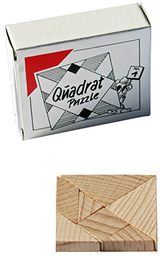 Quadrat-Puzzle - Mini Holz Puzzle Knobelspiel Geduldspiel Klassiker Minipuzzle von GICO