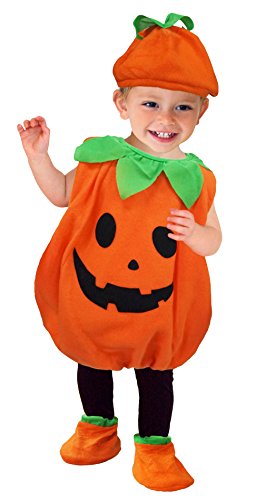 GIFT TOWER Baby Kürbis Kostüm Kind Kleinkind Halloween Kostüm Jungen Mädchen Cosplay für Halloween Karneval Fasching Orange 12-18 Monate von GIFT TOWER