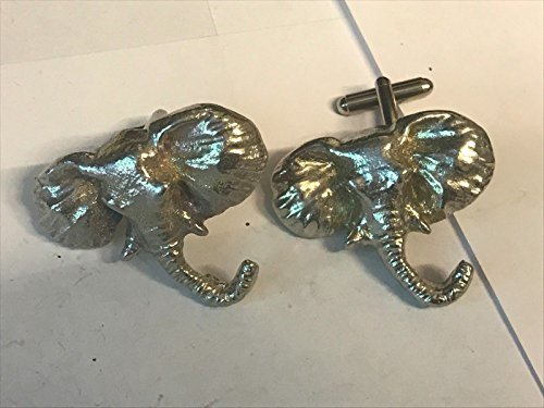 Elefant Kopf TG31 Paar Manschettenknöpfe aus feinem englischen Moderne Zinn geschrieben von uns Geschenke für alle 2016 von Derbyshire UK von GIFTSFORALL