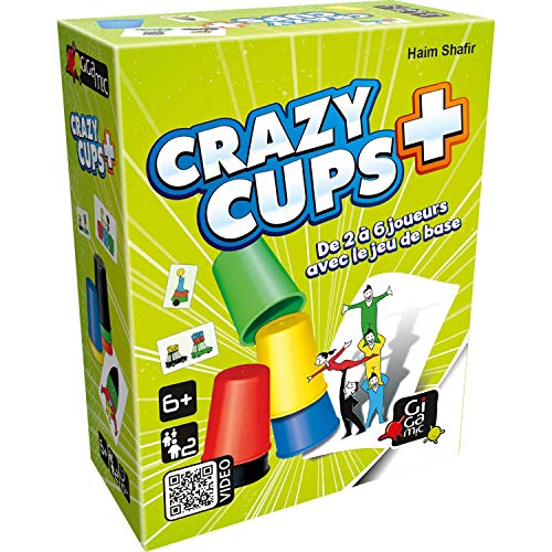 GIGAMIC AMHCP Reflexspiel – Crazy Cups Plus, Blau, Gelb von GIGAMIC