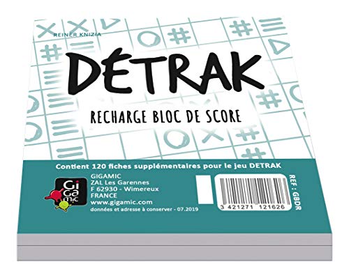 GIGAMIC - Detrak Score Block, Nachfüllpack für Punkteblock, 150 zusätzliche Punktekarten, Abstrakt, 1152+ Jahre, 1 Stück von GIGAMIC