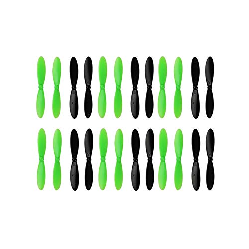 GIGIROM 24 stücke H107L H107C H107D X4 Quadcopter, for HUBSAN, X4 Quadcopter Propeller H107-A02 Klinge Propeller Propellerflugzeug-Ersatzteil(Green Black 24pcs) von GIGIROM