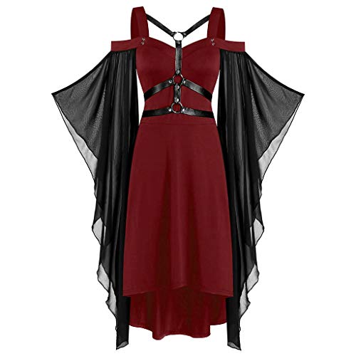 GIIWAKI Corsagenkleid Fairy Costume Woman Halloween Kostüm Kleid Leinenkleid Schneewittchen Kostüm Damen Goth Dress Horror Kostüm Herren Steampunk Vampir Kleid Halloween Kostüm Damen Set Bluse von GIIWAKI