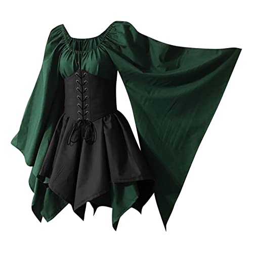 GIIWAKI Halloween Rock Damen Hexen Kostüm Piratenkostüm Damen Korsett Korsett Damen Halloween Halloween Verkleidung Damen Halloween Kostüm Damen Krankenschwester Gothic Kleidung Damen Halloween von GIIWAKI