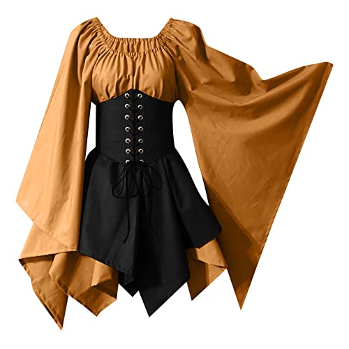 GIIWAKI Karnevalskostüme Damen Frauen Halloween Kostüm Nonnen Kostüm Damen Halloween Mittelalter Kleidung Damen Bluse Rokoko Kleid Kleid Weiss Damen Abendkleid Damen Halloweenkostüm Engel Kostüm von GIIWAKI