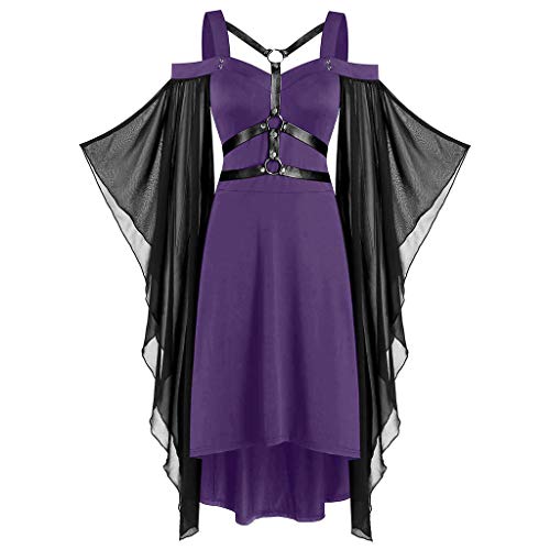 GIIWAKI Nonnen Kostüm Damen Halloween Cruella Kostüm Goth Clothes Vintage Clothes Hallooweenkleid Damen Halloween Kostüm Kürbis Kleid Weihnachten Damen Kleid Gothic Halloween Kostüm Gruselig Engel von GIIWAKI