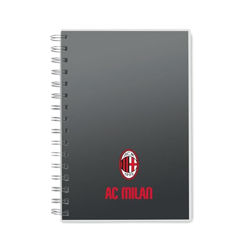 AC Milan AC Milan A5 Notizbuch mit RPET-Einband und 160 Seiten liniertem Papier, Spiralbindung, für alle Rossoneri Fans - Offizielles Produkt von Ac Milan von AC Milan