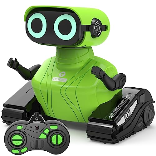 GILOBABY Roboter Kinder, Ferngesteuerter Roboter Spielzeug, RC Robot mit LED-Augen und Musik, Kinderspielzeug Geschenk für Jungen Geburtstag ab 3 Jahre (Grün) von GILOBABY