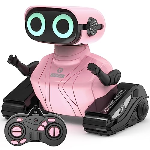 GILOBABY Roboter Kinder, Ferngesteuerter Roboter Spielzeug, RC Robot mit LED-Augen und Musik, Kinderspielzeug Geschenk für Mädchen Geburtstag ab 3 Jahre (Rosa) von GILOBABY