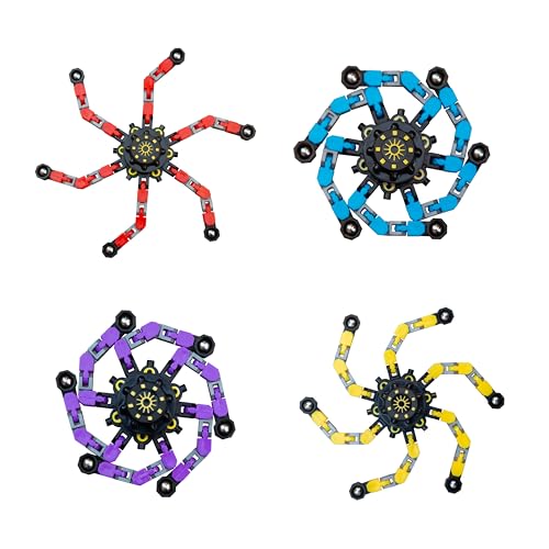 GIMICS Transformable Fidget Robot Spinner 4 pcs Stress Relief Gadget for Kids and Adults Great Fingertip Gyro Gift for Christmas, Halloween, Stocking Stuffers, and Classroom Prize for Birthday von GIMICS