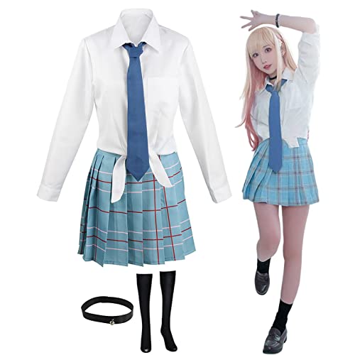 GIMOCOOL My Dress-Up Darling Manga Cosplay Kostüm Kitagawa Marin Karneval Kostüm JK Schuluniform für Mädchen Damen Halloween Karneval Weihnachten Party Kostüm COS Marin Kitagawa, S von GIMOCOOL