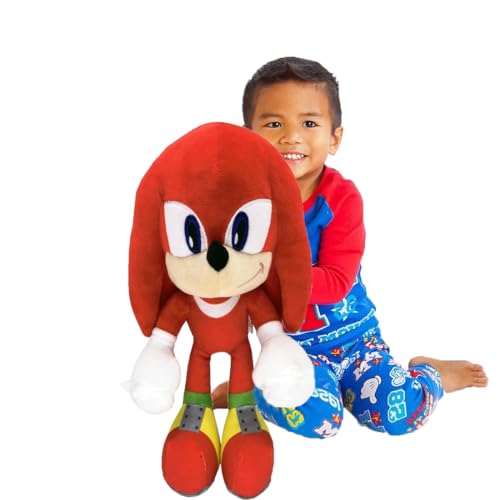 GIMSS Sonic The Hedgehog XXL Plüschtier Kuscheltier Sonic, Tails, Knuckles Plüsch Peluche Plush 30-120 cm Original Lizenz (Knuckles The Echidna 70cm) von GIMSS