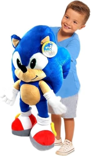 GIMSS Sonic The Hedgehog XXL Plüschtier Kuscheltier Sonic, Tails, Knuckles Plüsch Peluche Plush 30-120 cm Original Lizenz (Sonic 76cm) von GIMSS