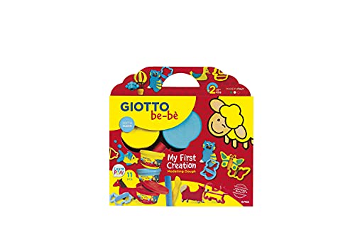 GIOTTO be-bè Giotto 462900 Be-Be Soft Modellierknete mit 3 Dosen Teig und 6 Formen, farbig sortiert von GIOTTO be-bè