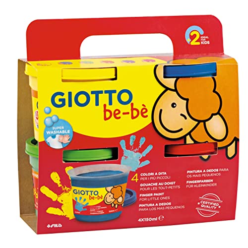 GIOTTO be-bè 4672 00 - Super Fingerfarbe, farbig sortiert, 150 ml (4er Pack) von GIOTTO be-bè