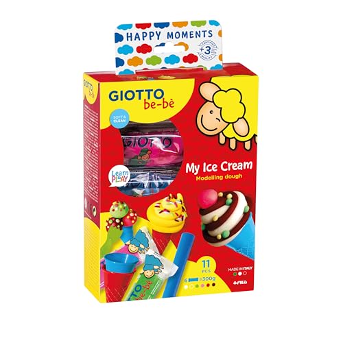 GIOTTO be-bè Learn & Play My Ice Cream Kreativset zum Kneten mit 6 Farben und Zubehör von GIOTTO be-bè