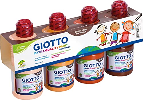 GIOTTO Tempera Pronta Skin Tones Extra Qualität 4 x 250 ml, Hautfarben, 250 ml (4er Pack), 542800 von GIOTTO