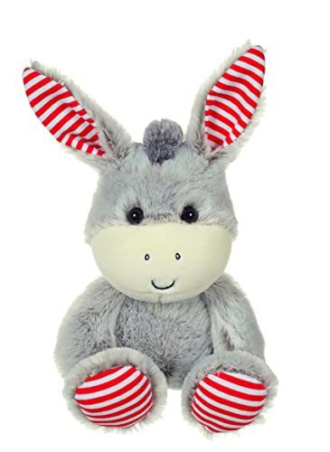 GIPSY TOYS - Kuscheltier "Les Marinières" 24 cm grauer Esel mit roten Streifen - Kuscheltier für Kinder - - Grau, rote Streifen071605 von GIPSY