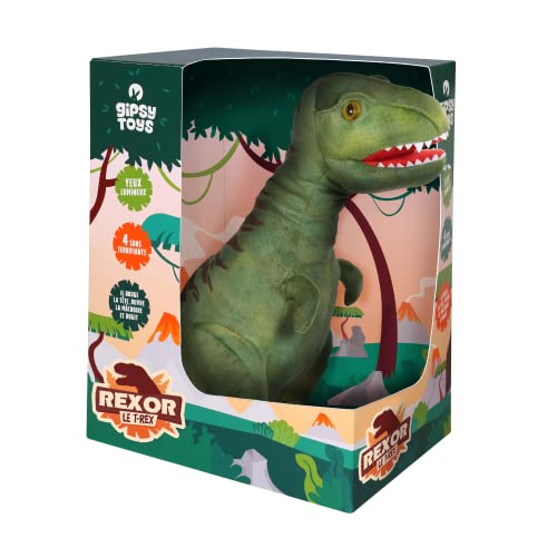 GIPSY TOYS - REXOR the T-REX Stofftier mit Funktion 38 cm - Stofftier mit Funktionen für Kinder - 056172 von GIPSY