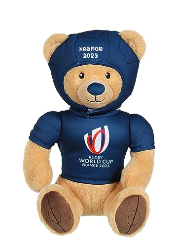 Gipsy Toys - Plüsch Bär Rugby World Cup/Rugby World Cup France 2023 (RWC) - Offiziell Lizenziertes Plüschtier - 24 cm sitzend - Beige Marineblau von GIPSY