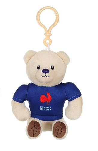 Gipsy Toys – Bär-Schlüsselanhänger, französischer Rugby-Verband (FFR) – offizielles Lizenz-Plüschtier – 10 cm sitzend – Beige/Marineblau von GIPSY