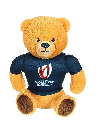 Gipsy Toys - Plüsch Bär Rugby World Cup/Rugby World Cup France 2023 (RWC) - Offiziell Lizenziertes Plüschtier - 15 cm sitzend - Beige Marineblau von GIPSY