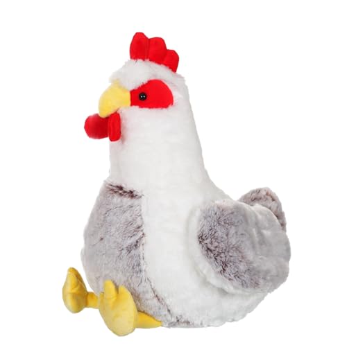 Gipsy Toys – Plüschhuhn – Weiß und Braun – 40 cm – originelle Geschenkidee – Bauernhoftiere von GIPSY