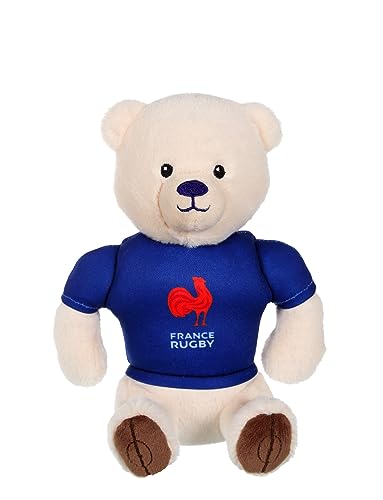 Gipsy Toys – Plüschtier Bär Französischer Rugbyverband (FFR) – offizielles Lizenz-Plüschtier – 15 cm sitzend – Beige Blau Marineblau von GIPSY