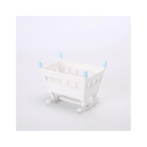 GIVBRO Miniatur-Babybett für Puppenhaus – 1:12 Simulation von Mini-Holzmöbeln, Zubehör für Puppenhausdekoration (#A) von GIVBRO