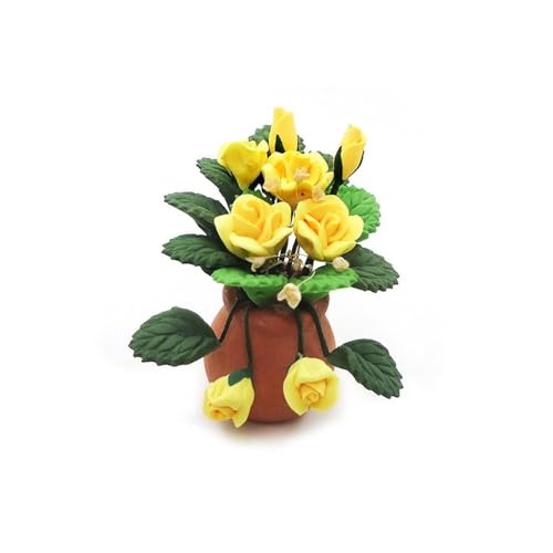 GIVBRO Puppenhaus Miniatur Vase Blume 1:12 Simulation Pflanze Blume für Puppenhaus Dekor DIY Möbel Dekoration Garten Zubehör (#B) von GIVBRO