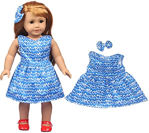 GIVBRO Puppenkleid, Schleife, Kopfschmuck für Mädchen, 46 cm, lässige Outfits, Kostüm-Zubehör, Spielzeug (#E) von GIVBRO