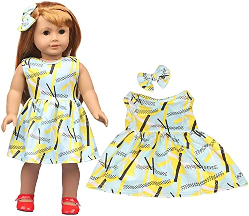 GIVBRO Puppenkleid, Schleife, Kopfschmuck für Mädchen, 46 cm, lässige Outfits, Kostüm-Zubehör, Spielzeug (#H) von GIVBRO