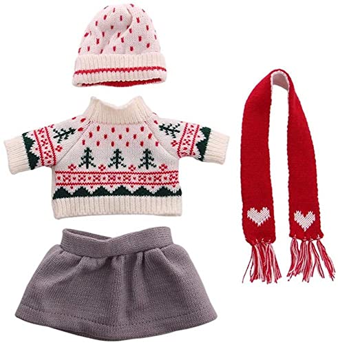 GIVBRO Puppenkleidung für 46 cm große Mädchenpuppe zum Verkleiden im Winter, lässige Outfits – Pullover, Rock, Hut und Schal, Kostümzubehör von GIVBRO