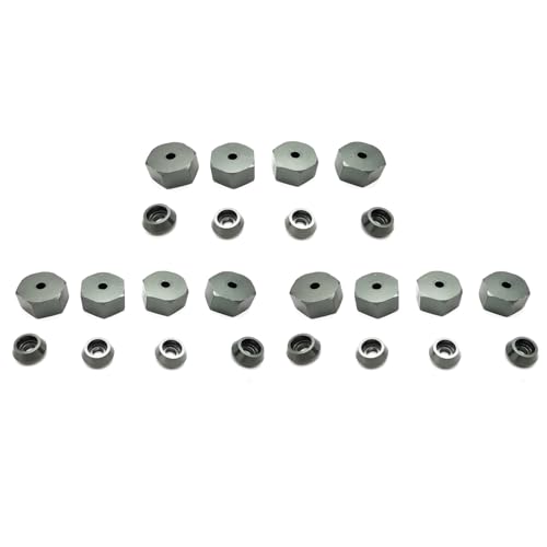 GIWFBQTR 12 STÜCKE 5 mm Bis 12 mm Metall-Kombinierer-Radnaben-Sechskantadapter für D12 C24 C34 B24 B36 MN D90 D99 RC-Auto-Upgrade-Teile, Titanfarbe von GIWFBQTR