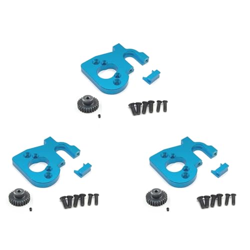 GIWFBQTR 3X RC Auto Motor Halterung Halter mit Motor Getriebe für 144001 124019 124018 RC Teile Upgrade ZubehöR, Blau von GIWFBQTR