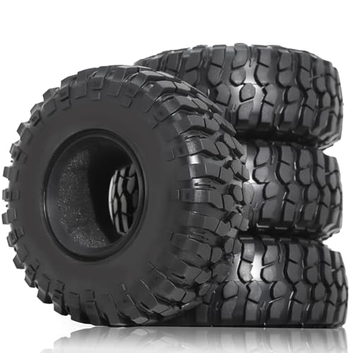 GIWFBQTR 4 Stück 1.9 "Universal-Klettern Reifen 106mm Fels Gelände Reifen mit Innenfutter für 1/10 Rc Crawler von GIWFBQTR