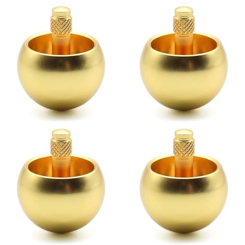 GIWFBQTR 4X Tippe Top Metall Oben Umdrehen Edelstahl Kreisel Erstaunliches Spielzeug Geschenk, Golden von GIWFBQTR